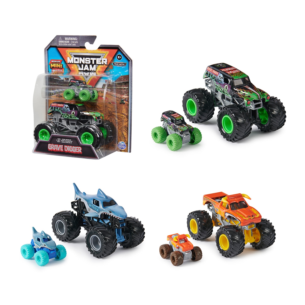 MONSTER JAM - Vehículo de juguete Mini GraveDigger Monster Jam modelos surtidos.