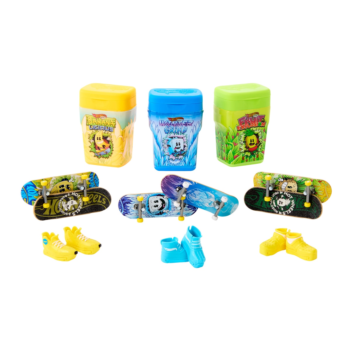 Imagen 0 de Caja de chicles con 2 monopatines Hot Wheels Skate modelos surtidos