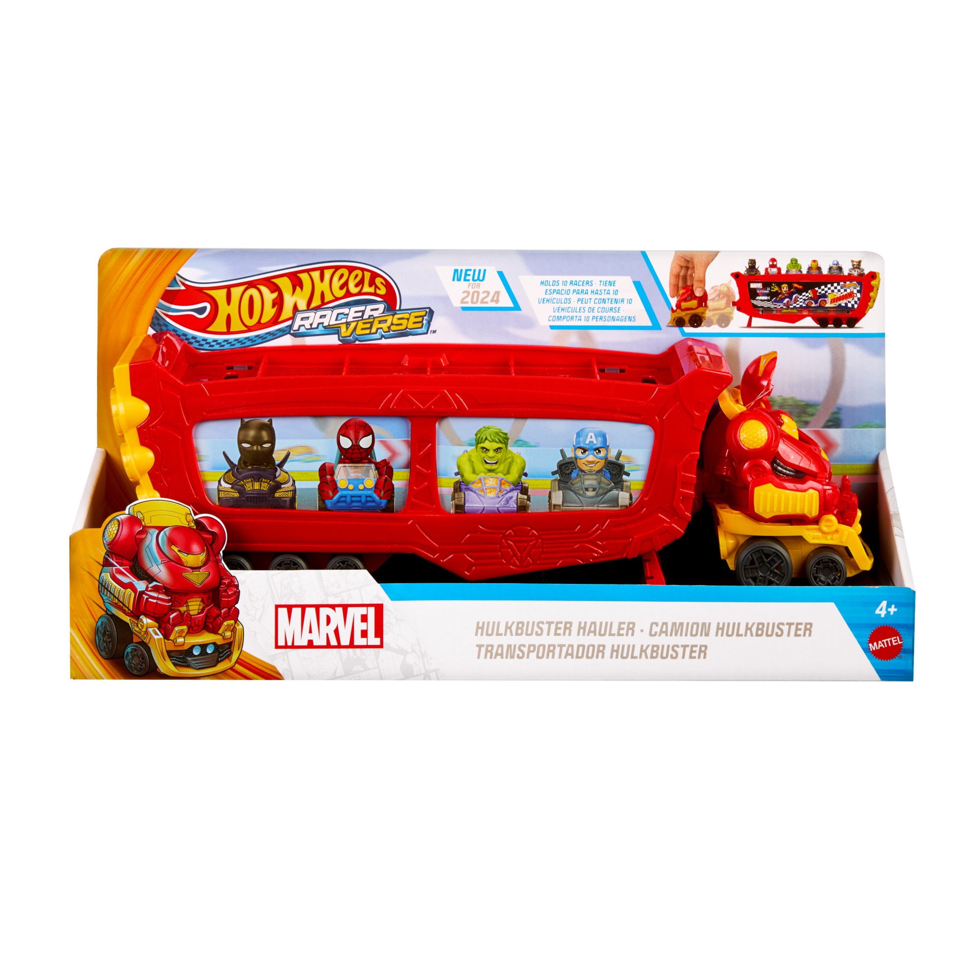 Camión transporte para coches de juguete Hulkbuster Hot Wheels Racerverse 6