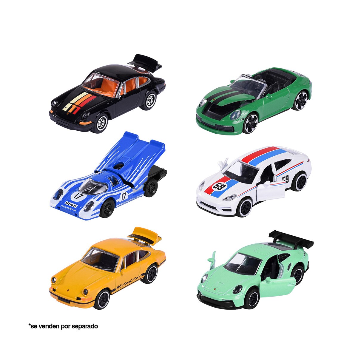 Coche de metal a escala 1:64 Ride Cool Premium Porsche Majorette modelos surtidos 3