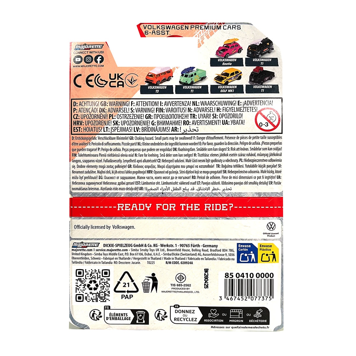 Coche y furgoneta de metal a escala 1:64 Ride Wild Premium Volkswagen Majorette modelos surtidos 2
