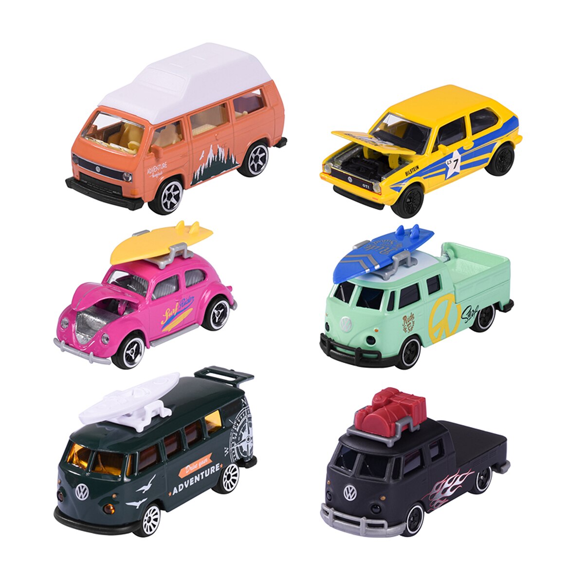 Coche y furgoneta de metal a escala 1:64 Ride Wild Premium Volkswagen Majorette modelos surtidos 3