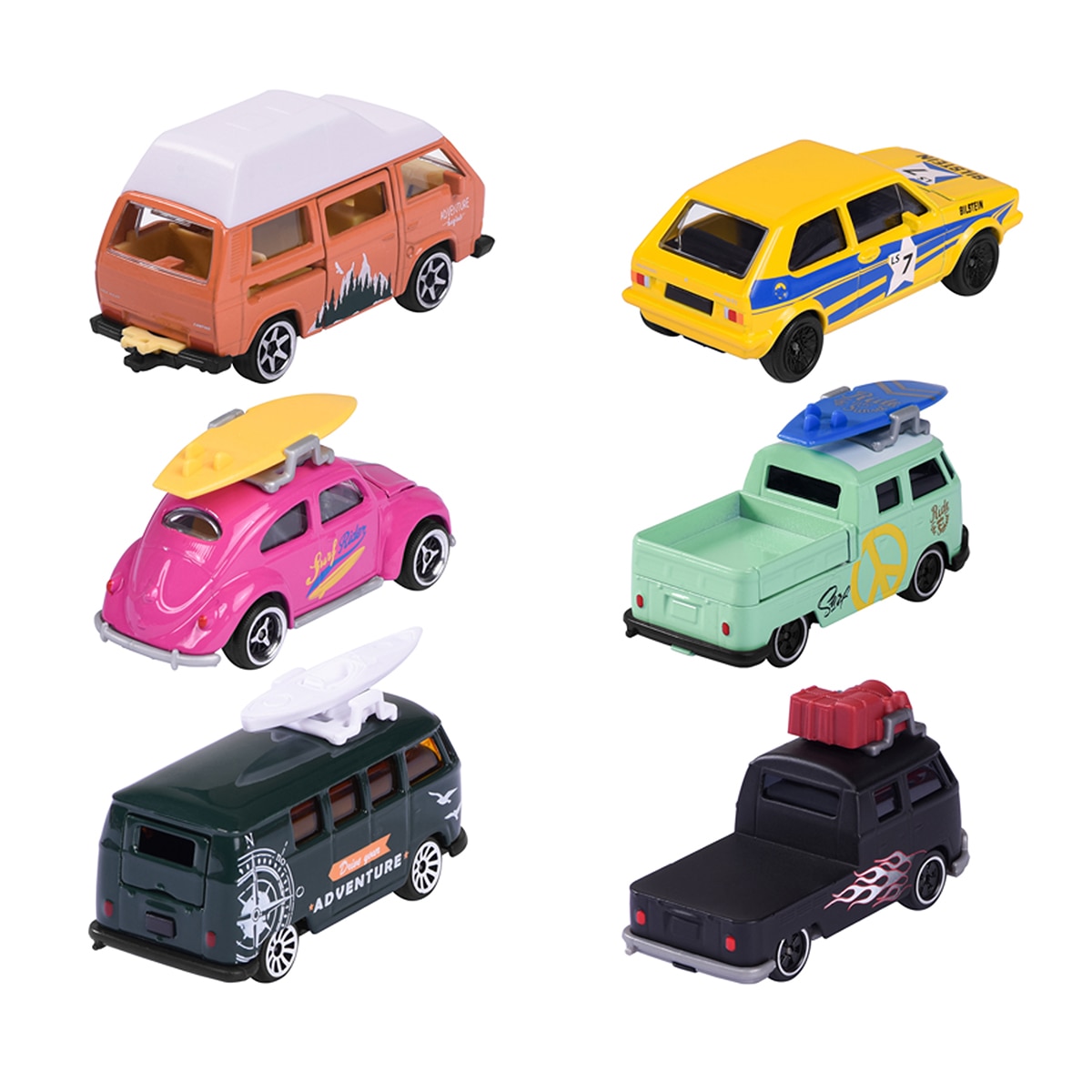 Coche y furgoneta de metal a escala 1:64 Ride Wild Premium Volkswagen Majorette modelos surtidos 4