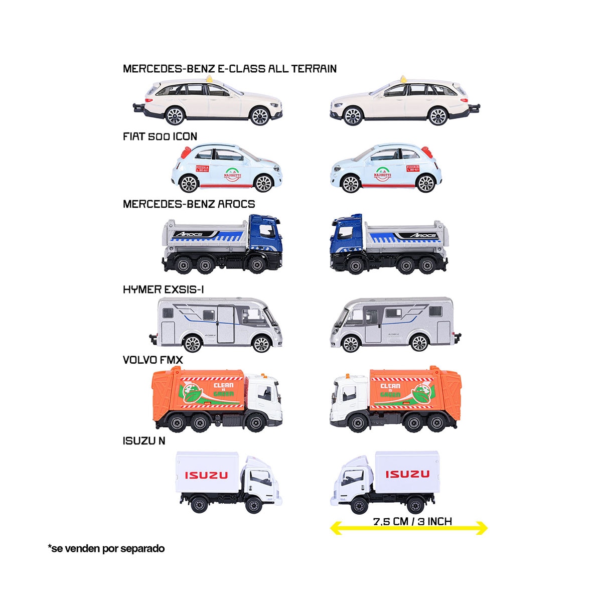 Coche de metal a escala 1:64 Ride Strong Premium City Majorette modelos surtidos 5