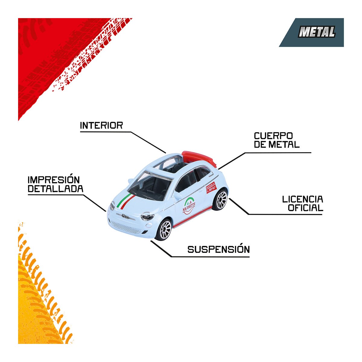 Coche de metal a escala 1:64 Ride Strong Premium City Majorette modelos surtidos 6