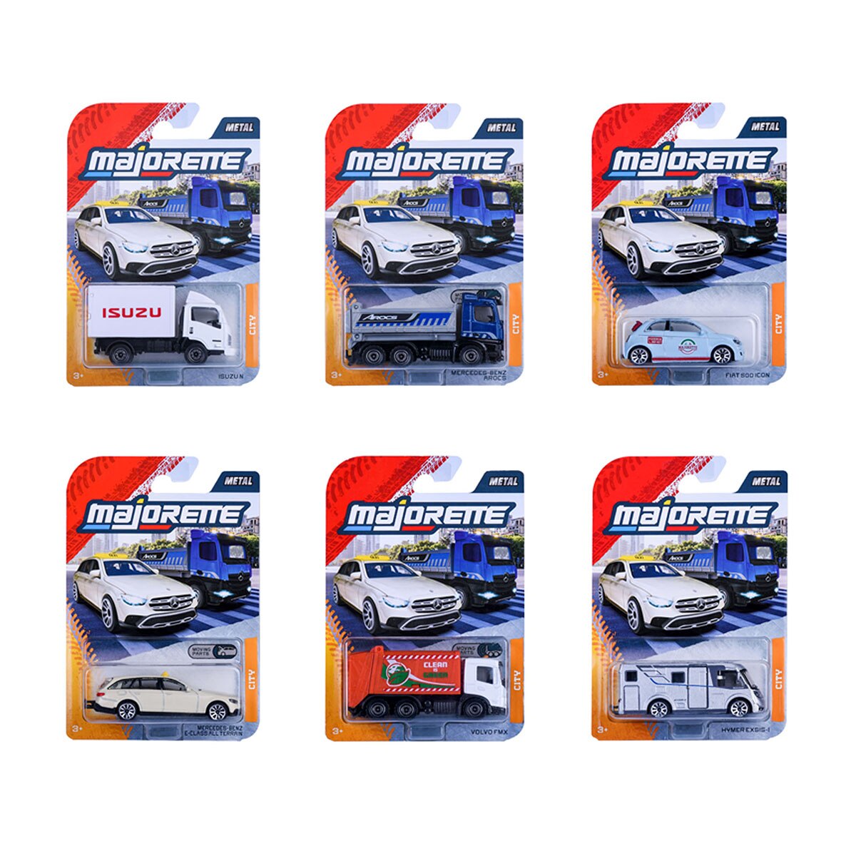 Coche de metal a escala 1:64 Ride Strong Premium City Majorette modelos surtidos 9
