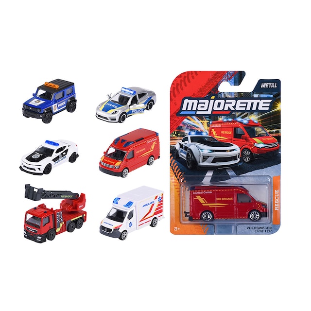 Imagen 0 de Vehículo de Emergencias de metal a escala 1:64 Ride Strong Premium Rescue Majorette modelos surtidos