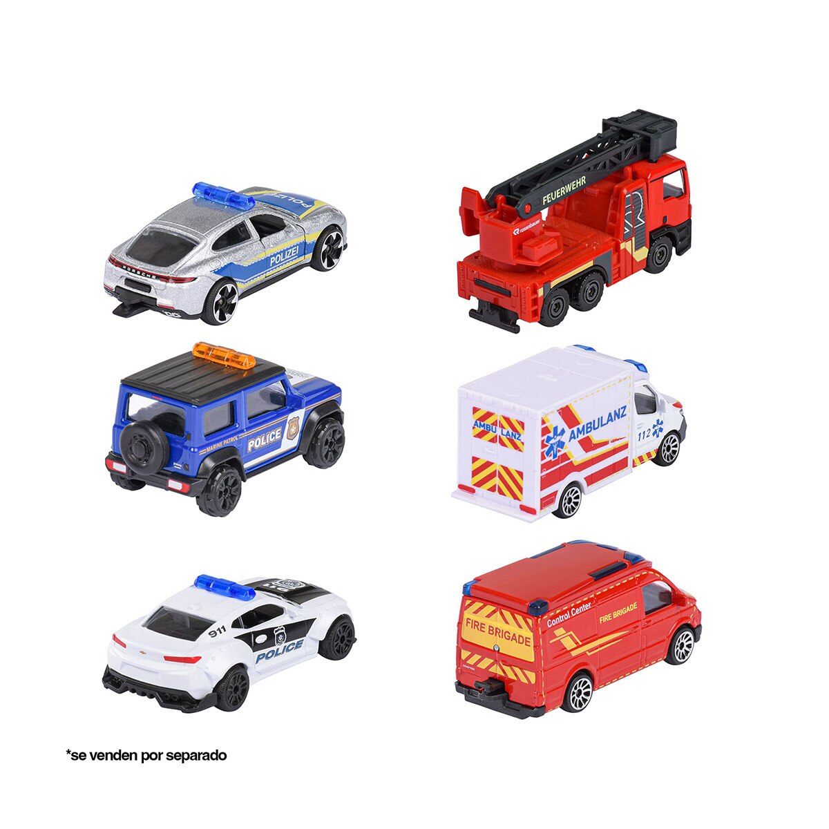 Vehículo de Emergencias de metal a escala 1:64 Ride Strong Premium Rescue Majorette modelos surtidos 4