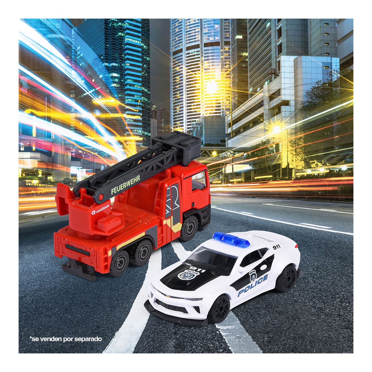 Vehículo de Emergencias de metal a escala 1:64 Ride Strong Premium Rescue Majorette modelos surtidos 6