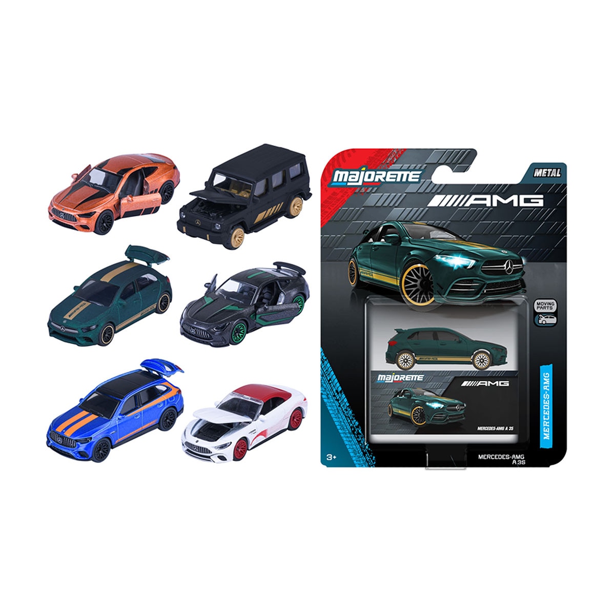 Imagen 0 de Coche de metal a escala 1:64 Ride Cool Deluxe Mercedes AMG Majorette modelos surtidos