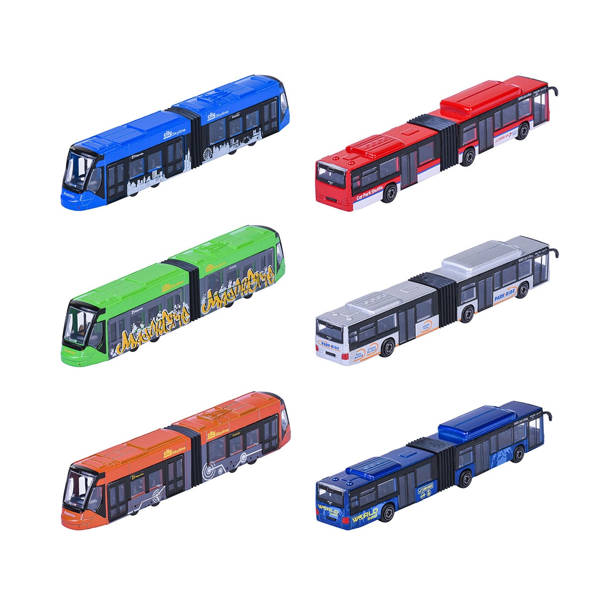 Autobús MAN o Tranvía AVENIO de metal a escala 1:64 Ride Strong Premium City Majorette modelos surtidos 4