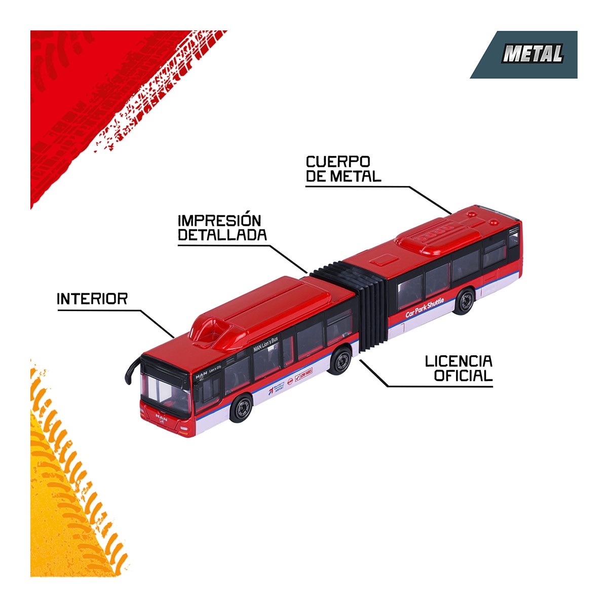 Autobús MAN o Tranvía AVENIO de metal a escala 1:64 Ride Strong Premium City Majorette modelos surtidos 7