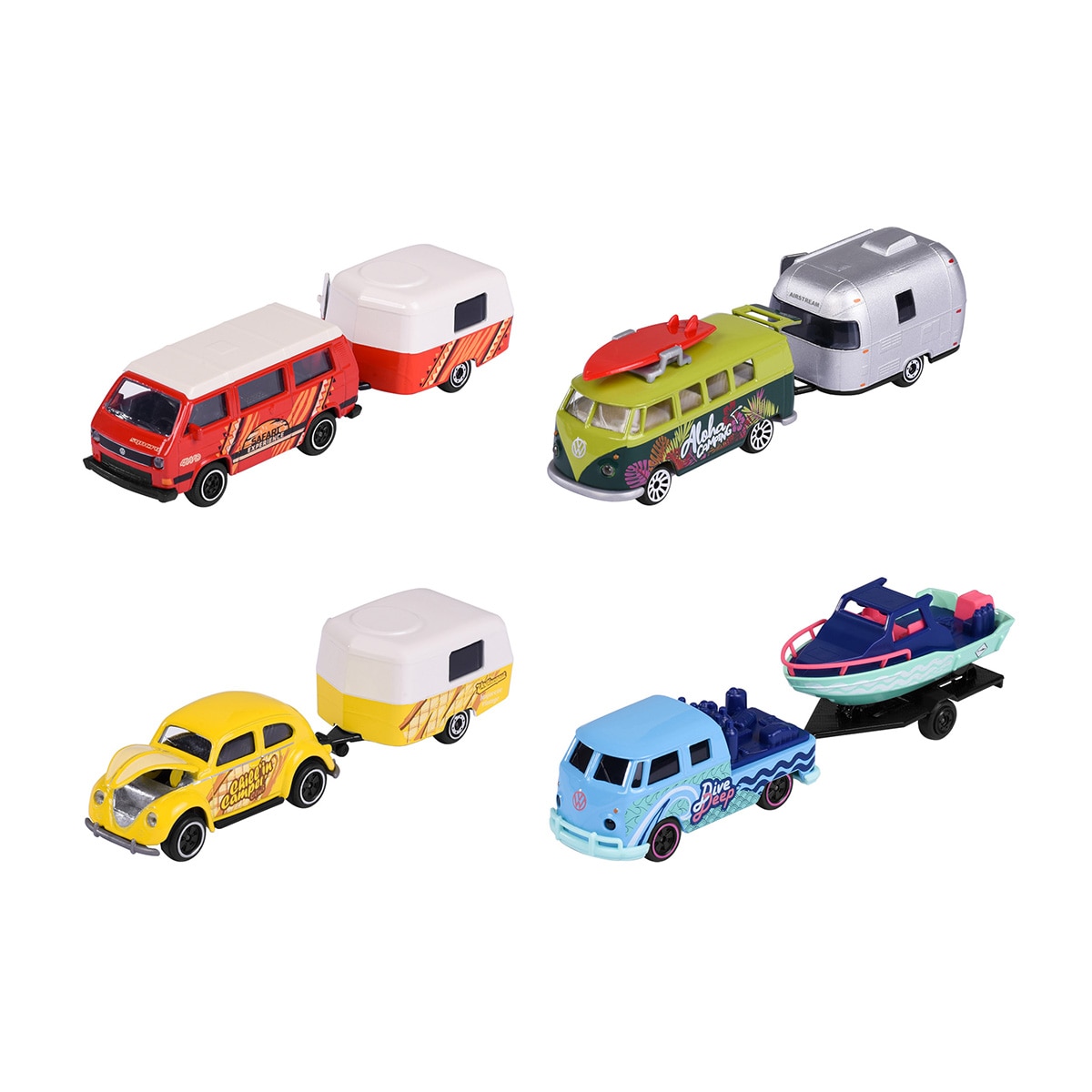 Trailer con remolque de metal a escala 1:64 Ride Wild Premium Volkswagen Majorette modelos surtidos 3