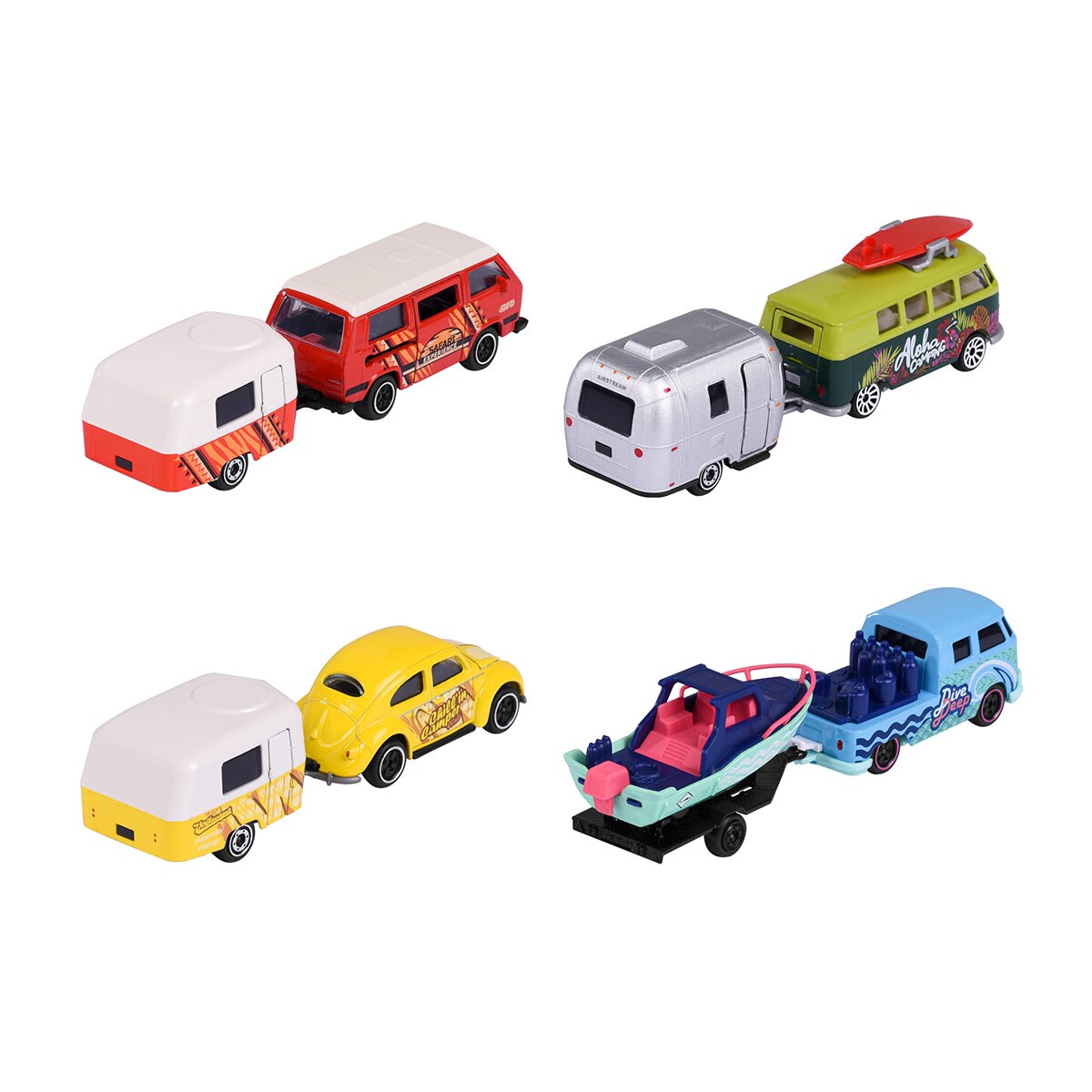 Trailer con remolque de metal a escala 1:64 Ride Wild Premium Volkswagen Majorette modelos surtidos 4