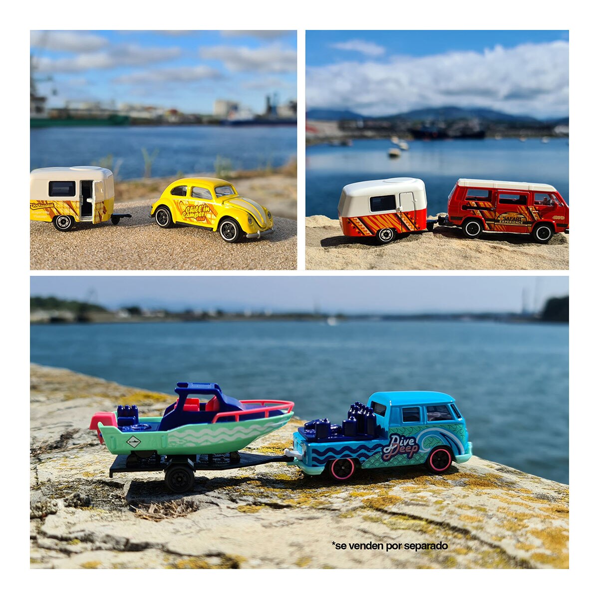 Trailer con remolque de metal a escala 1:64 Ride Wild Premium Volkswagen Majorette modelos surtidos 8