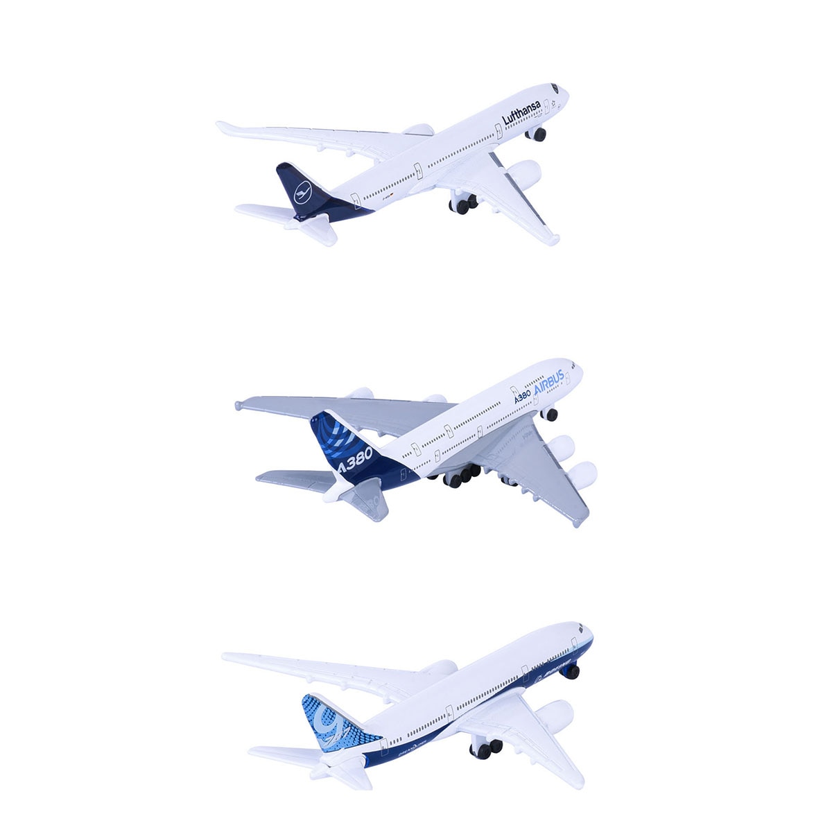Avión de pasajeros de metal a escala 1:64 Ride Strong City Majorette modelos surtidos 4