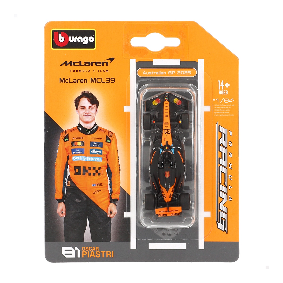Coche de metal 1:64 F1 2025 Réplica Escudería Burago modelos surtidos 3