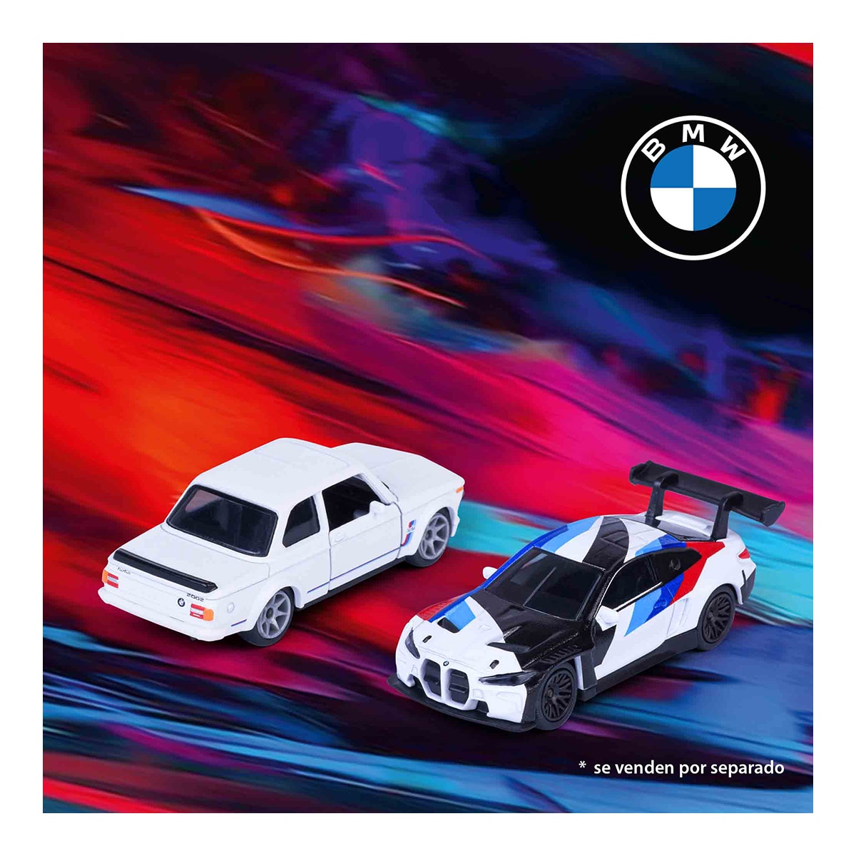 Coche de metal BMW Deluxe 7,5 cm con neumáticos de goma y caja de colección de cartón Majorette 6 modelos surtidos 6