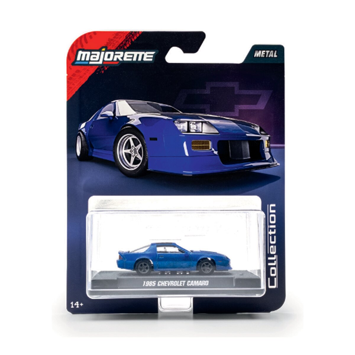 Coche de metal serie Collection 1985 Chevrolet Camaro azul  Majorette 4