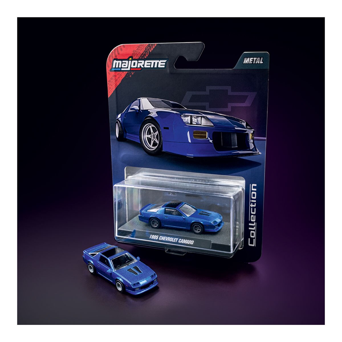 Coche de metal serie Collection 1985 Chevrolet Camaro azul  Majorette 10
