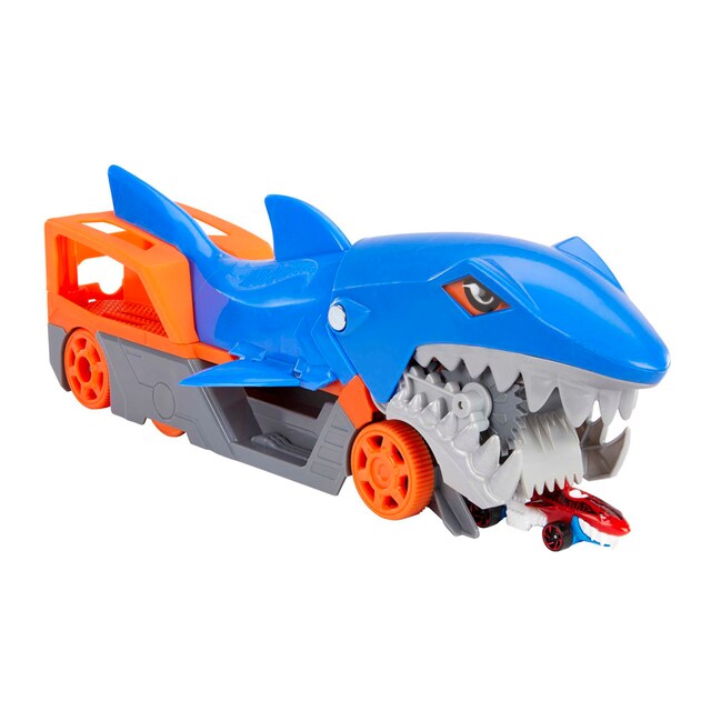 Tiburón mastica coches Hot Wheels