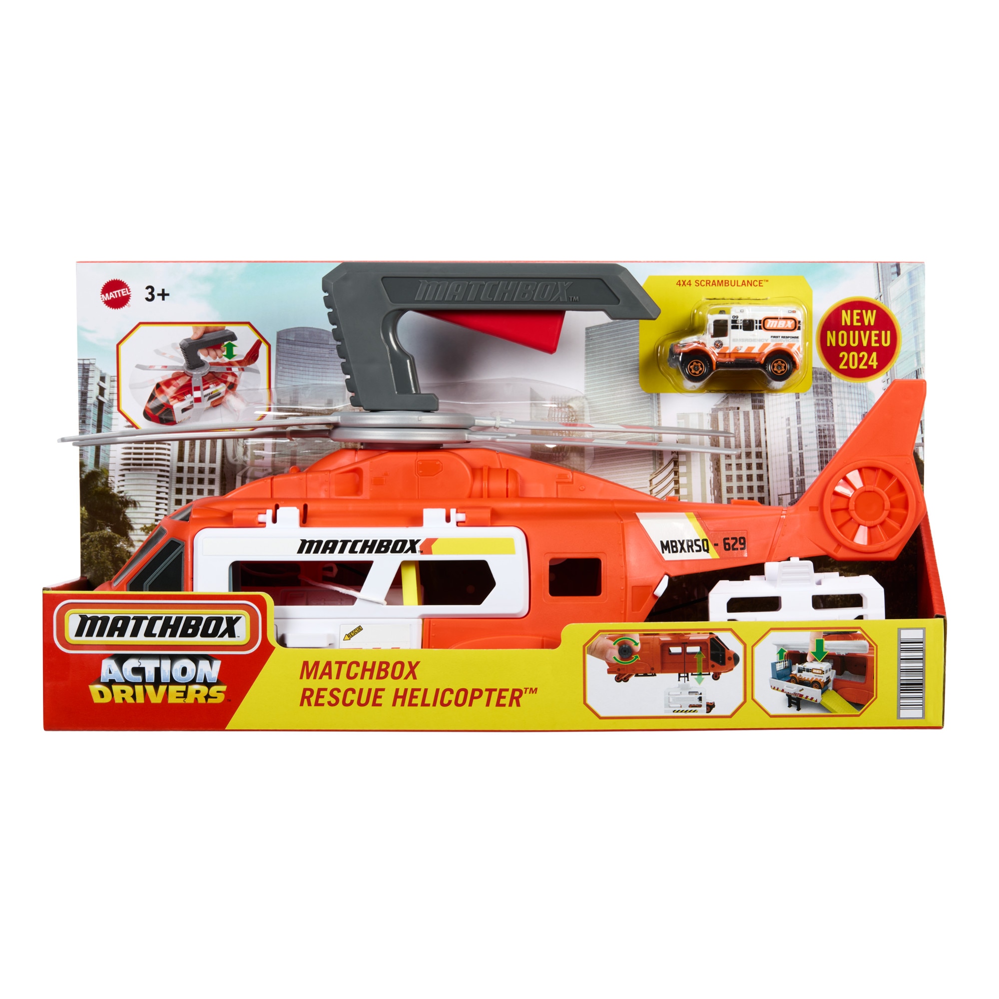 Helicóptero de rescate de coches de juguete Action Drivers Matchbox 7