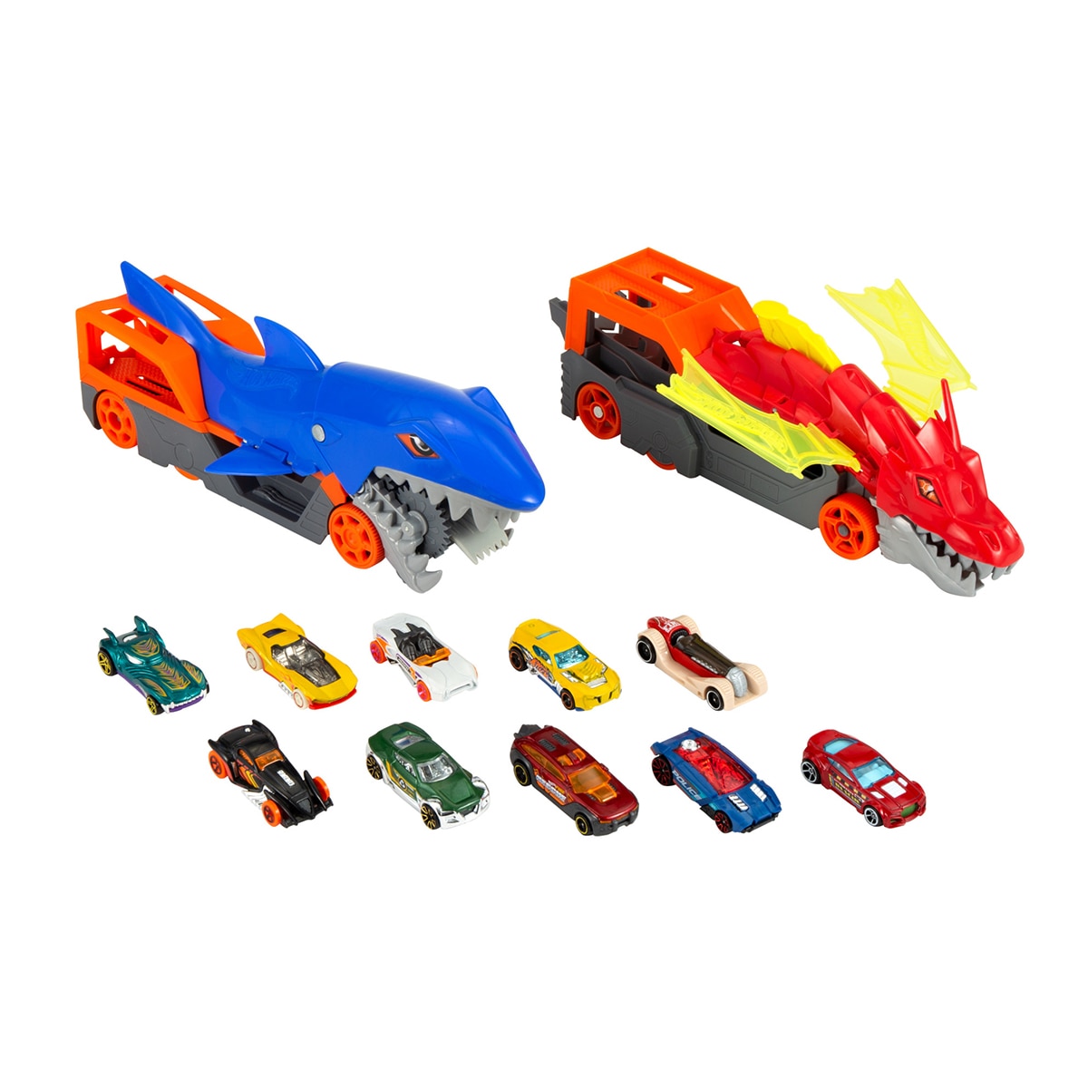 Hot Wheels – Tiburón mordedor transportador Battling Creature Transports Hot Wheels.