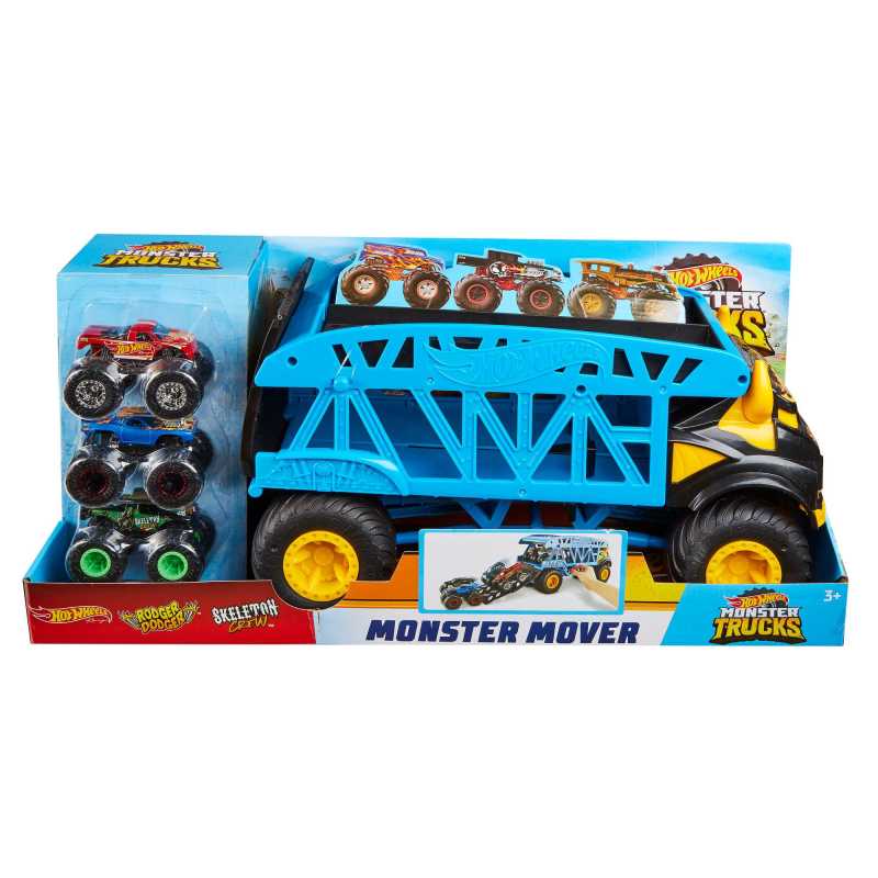 Camión organizador de vehículos Monster Mover Monster Trucks Hot Wheels 6