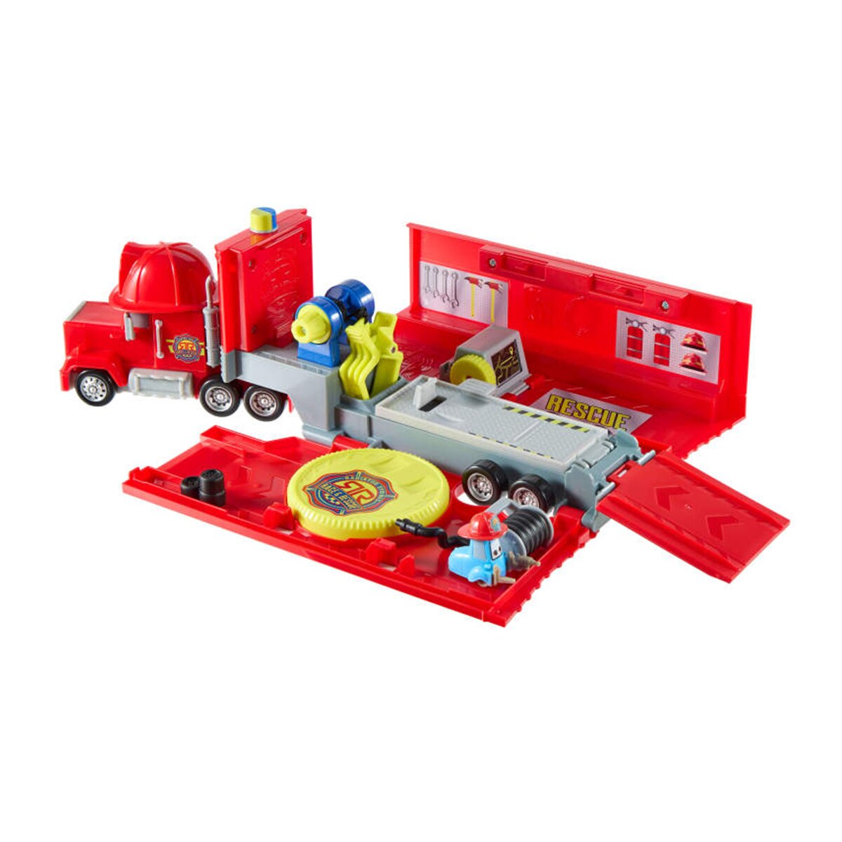 Playset Cars Centro de Reparación de Rescate Móvil de Mack Mattel 2