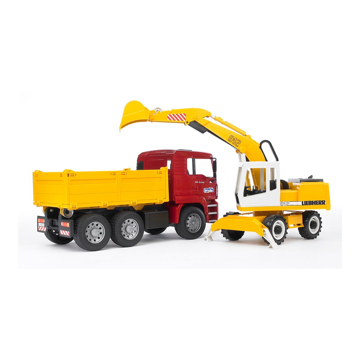 Camión de Obras Man con Excavadora Liebherr Bruder 1