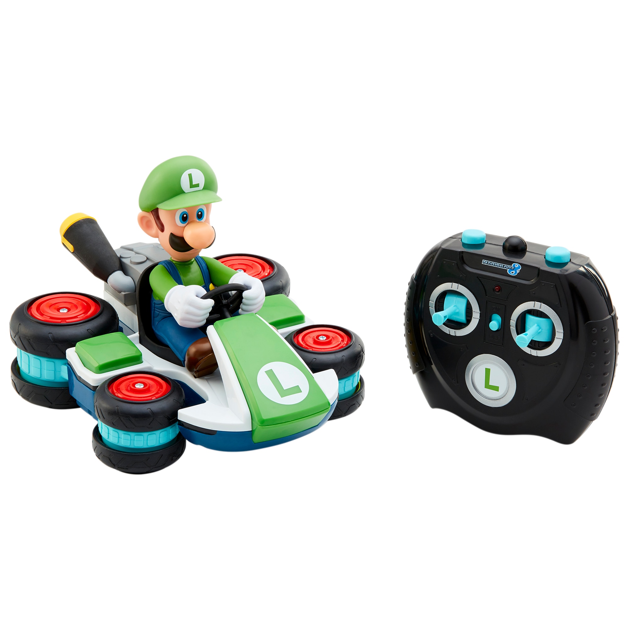 Jakks Pacific – Coche Teledirigido Luigi que Realiza Giros de 360º y Caballitos Nintendo Super Mario.