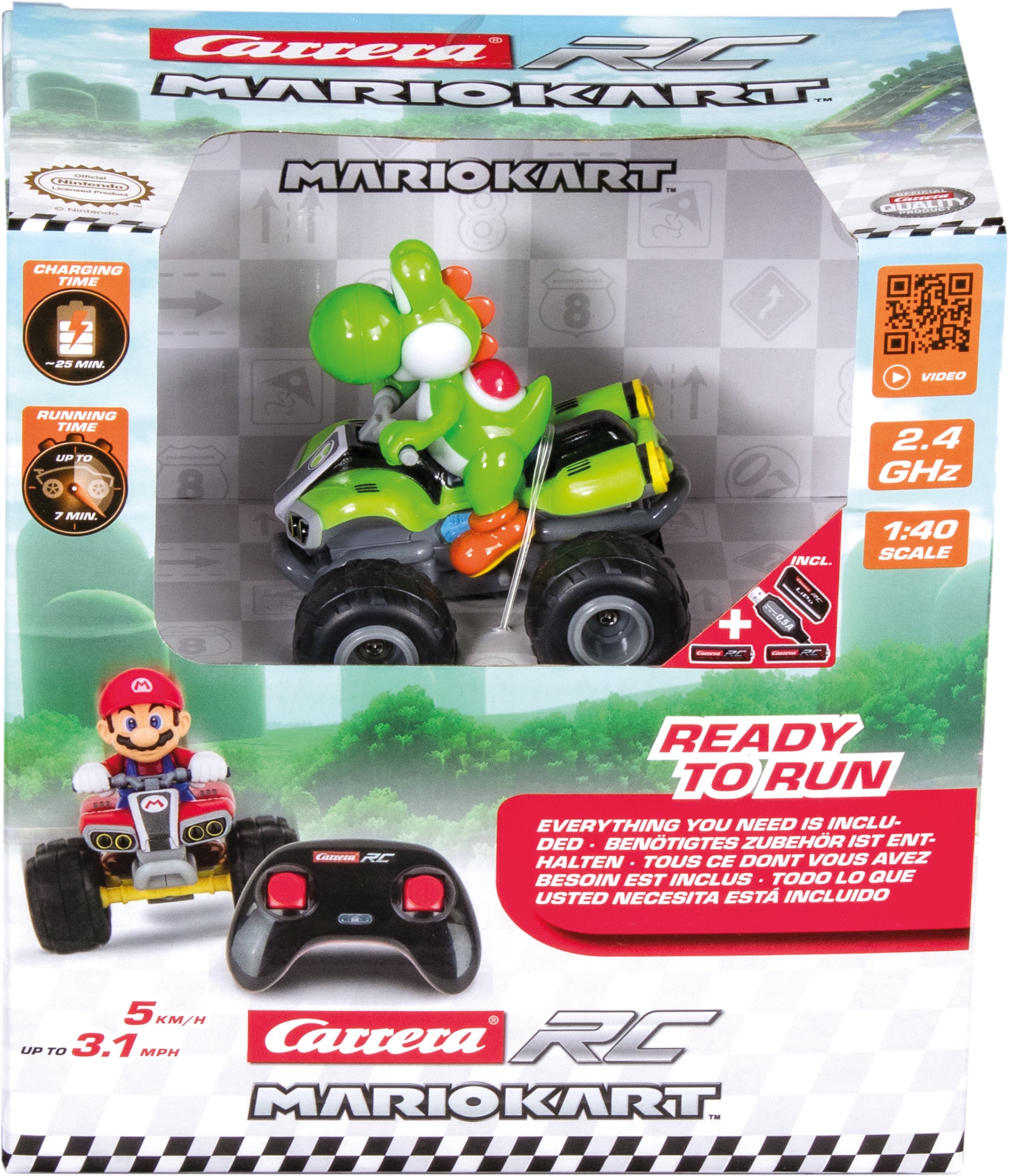 Quad radio control Nintendo Mario Kart, Yoshi Carrera RC 5