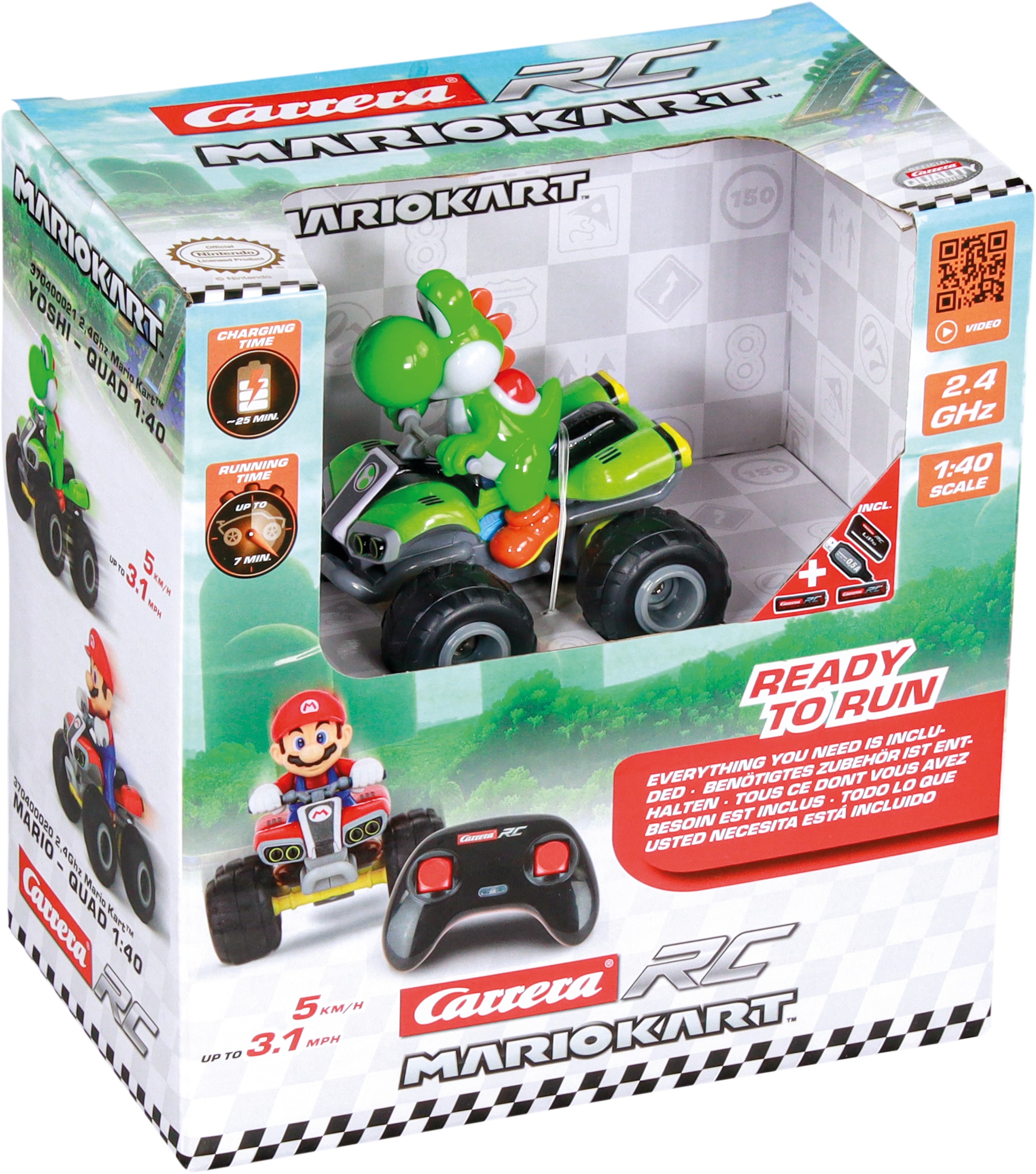 Quad radio control Nintendo Mario Kart, Yoshi Carrera RC 6