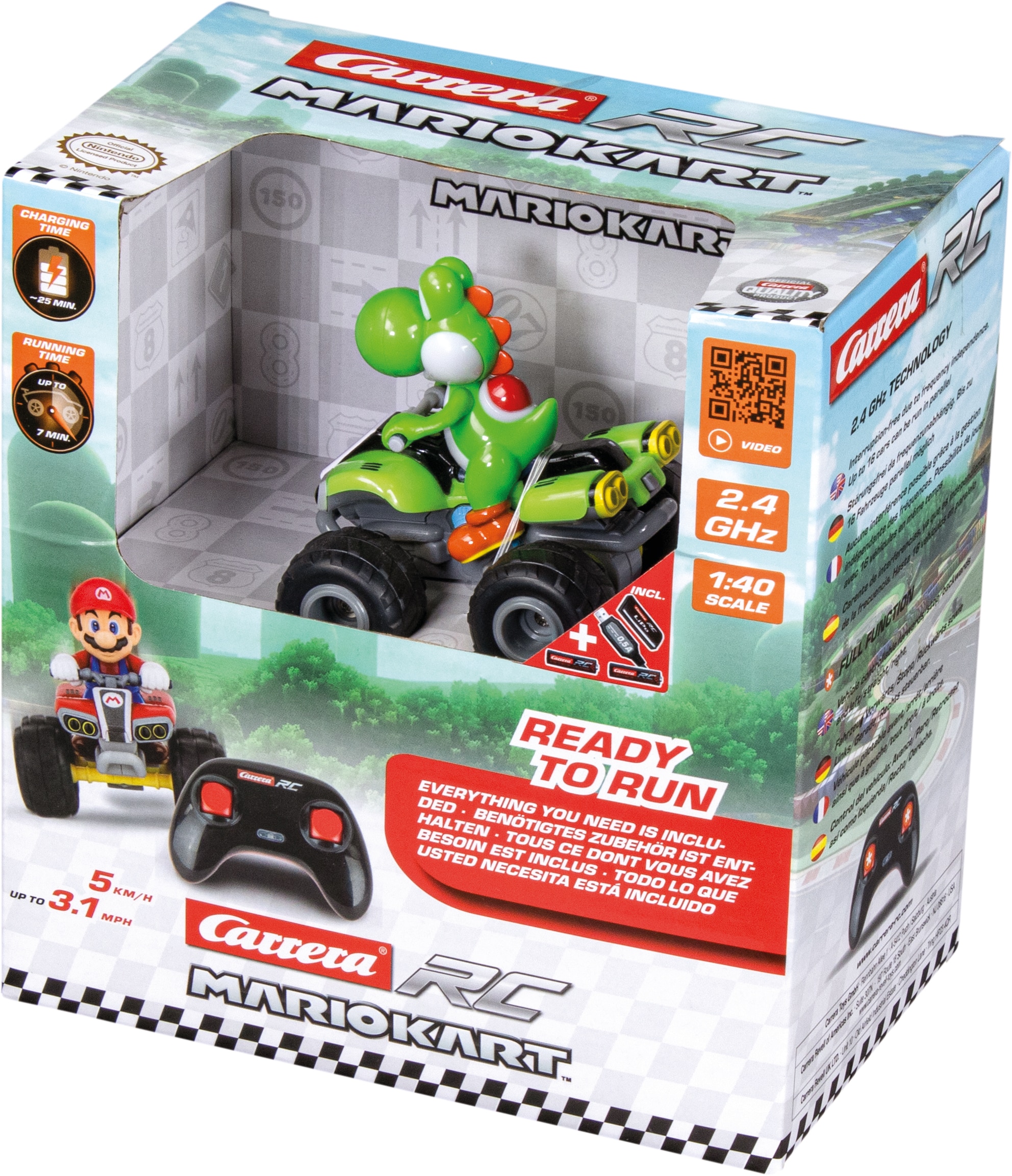 Quad radio control Nintendo Mario Kart, Yoshi Carrera RC 7
