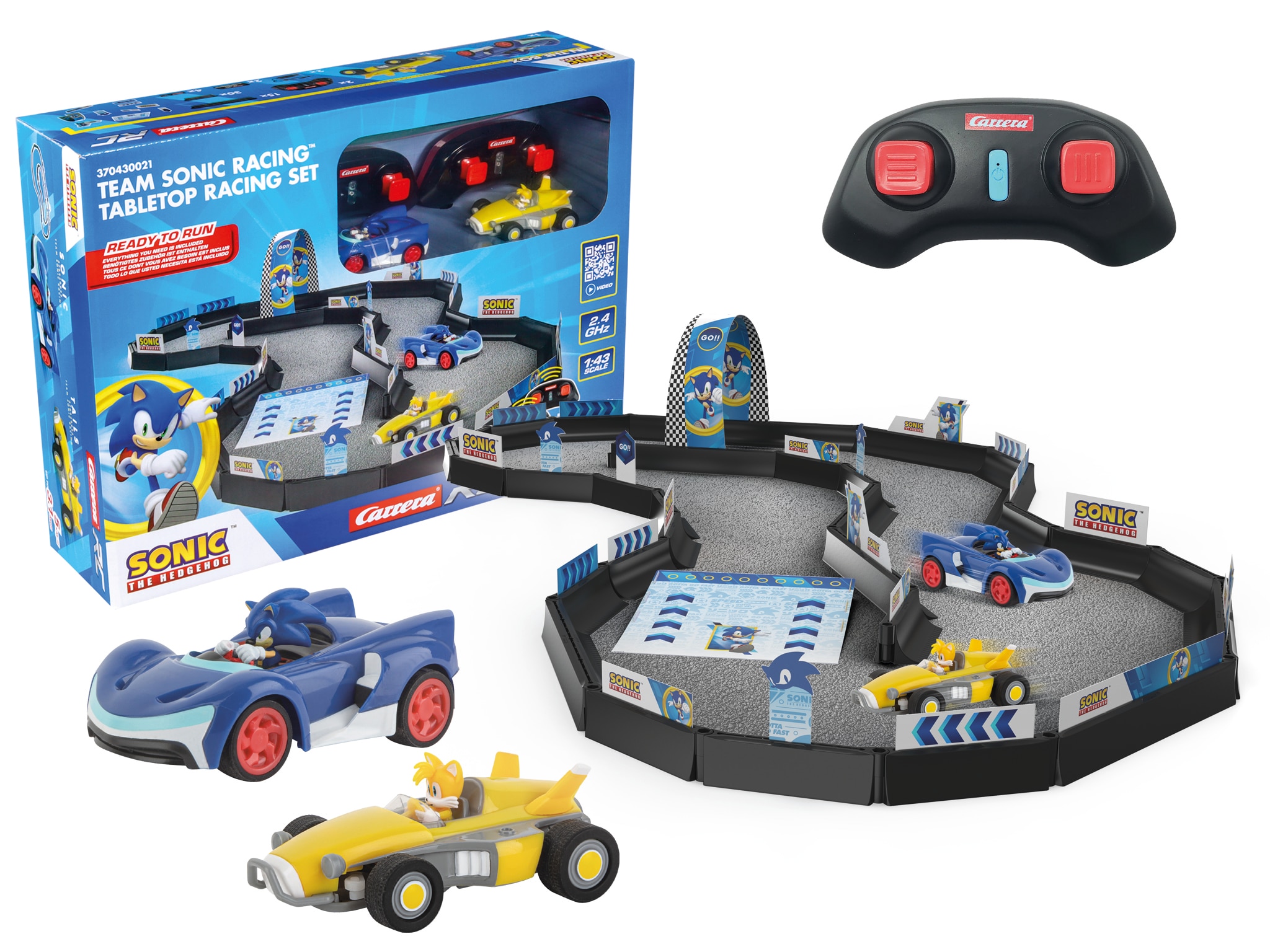 Carrera – Circuito con dos coches radio control y accesorios Team Sonic Racing Carrera RC.