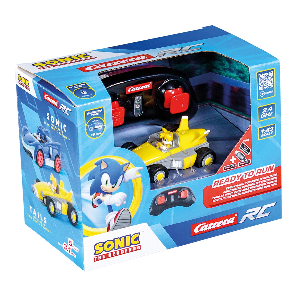 Coche radio control Team Sonic Racing Tails Carrera RC 8