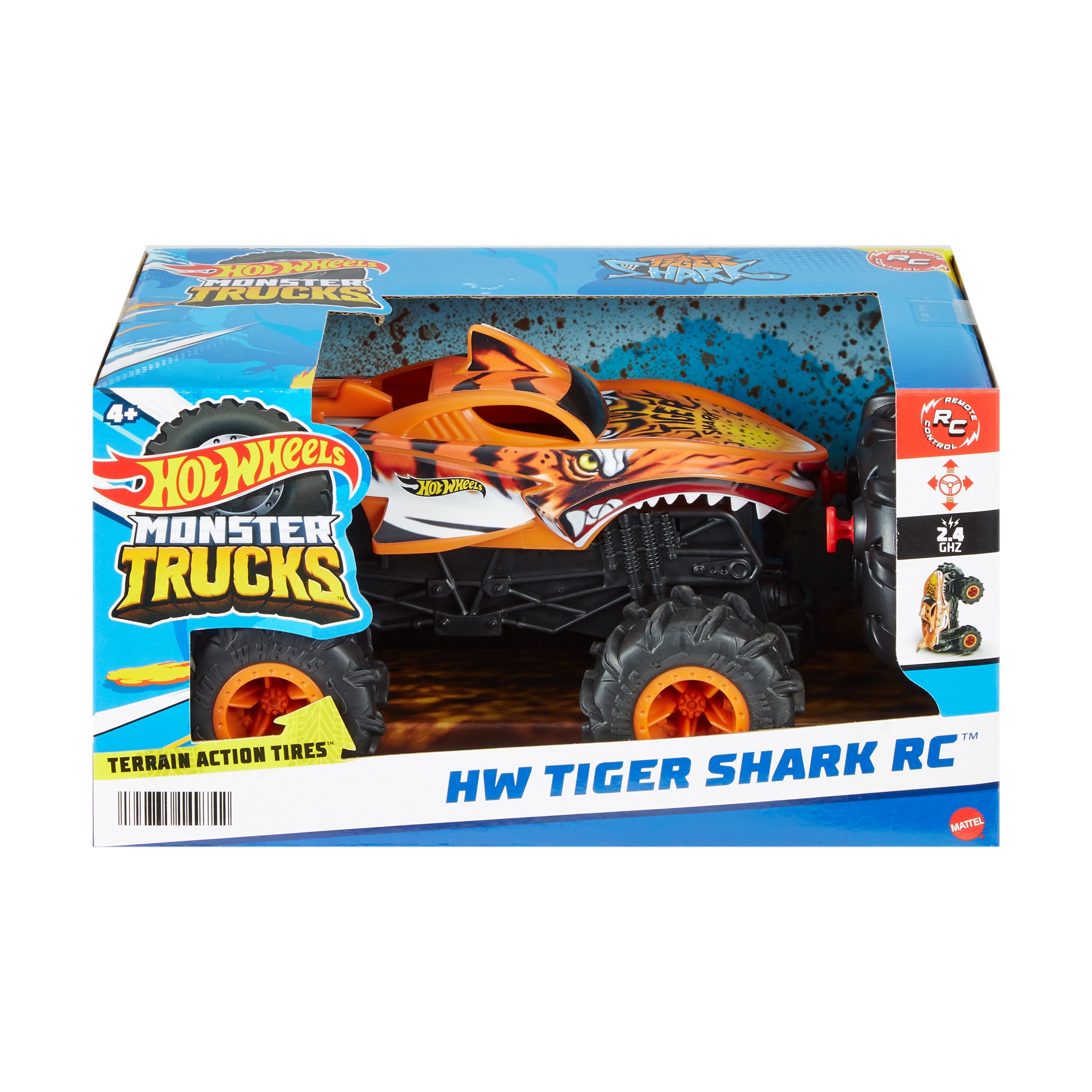 Hot Wheels Monster Truck Carro Tiger Shark Radio Controlo 6