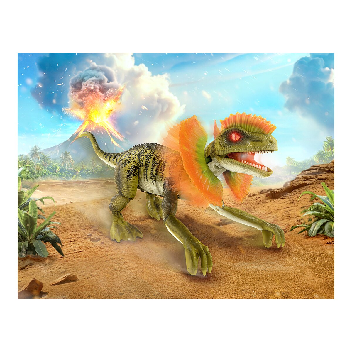 Dinosaurio Dilophosaurus con luces, sonido y a control remoto Terra 10