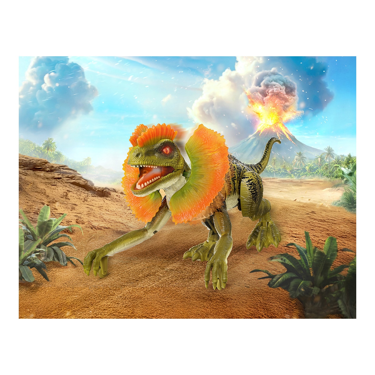 Dinosaurio Dilophosaurus con luces, sonido y a control remoto Terra 11