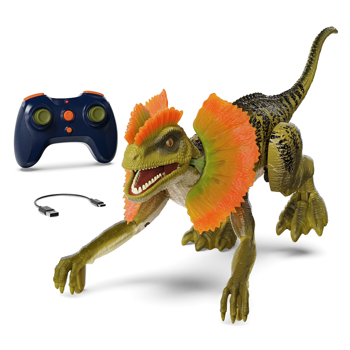 Dinosaurio Dilophosaurus con luces, sonido y a control remoto Terra 12