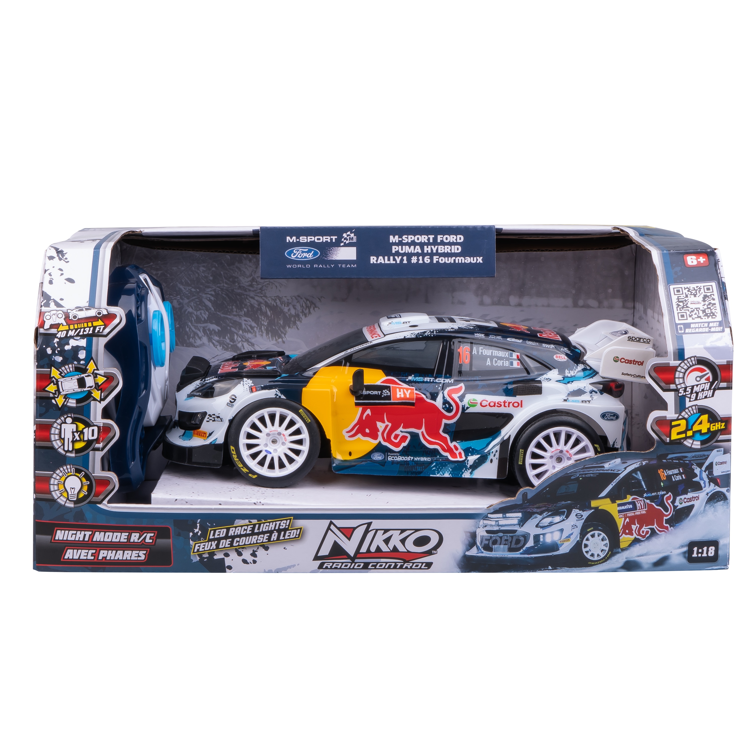 Coche radiocontrol 1.18 RED BULL FORD con luces Molto 5