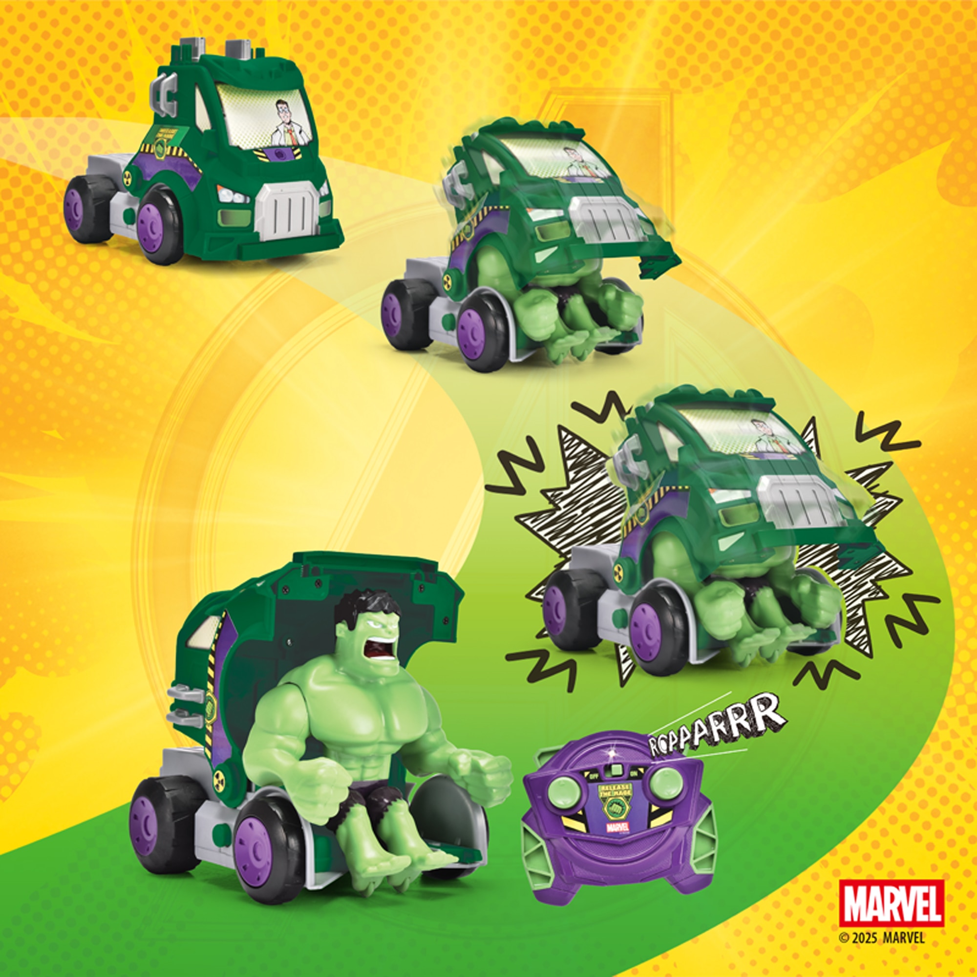 Coche radiocontrol Hulk Smash Up con sonidos Jada. 7