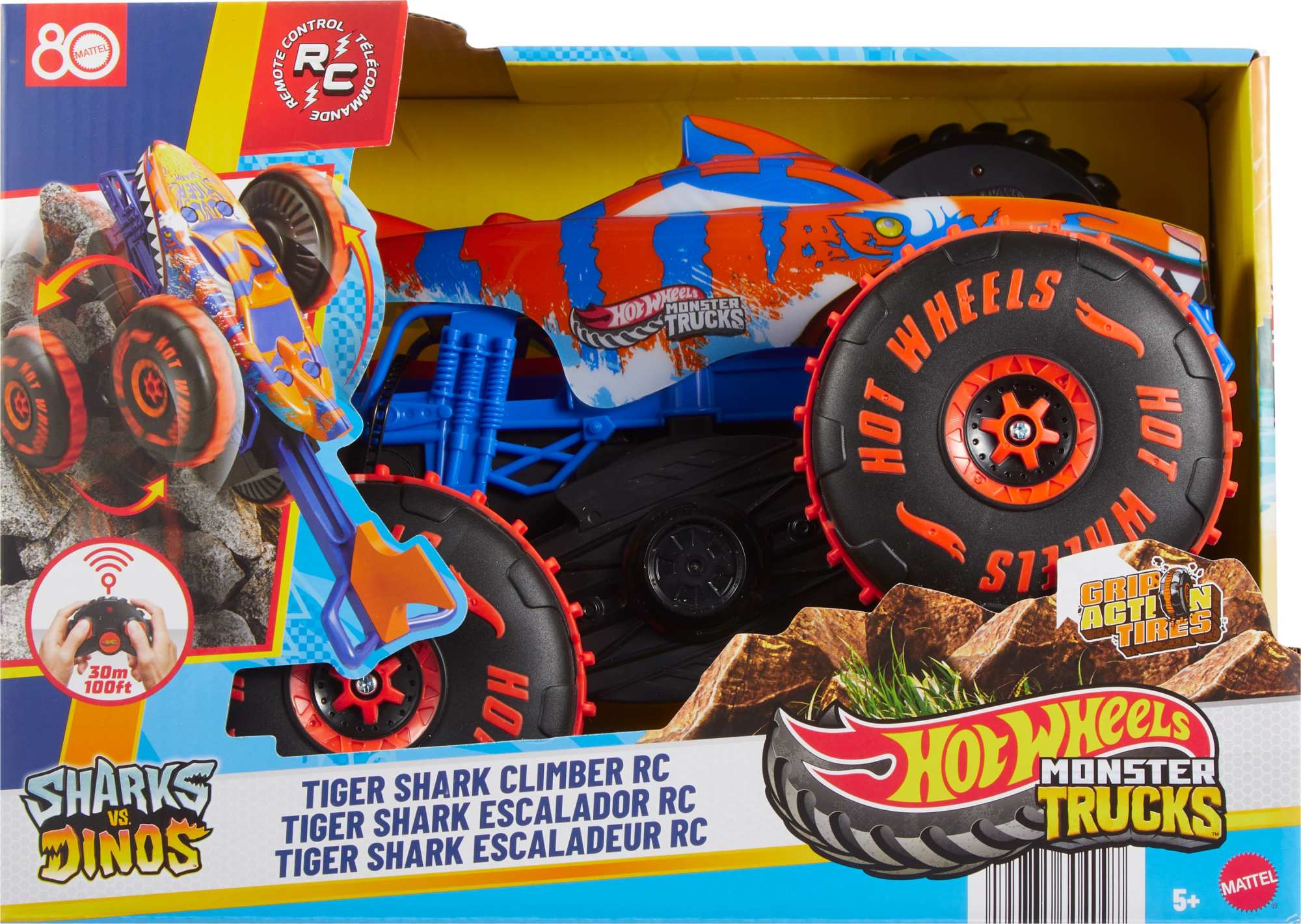 Radiocontrol Tiburones vs. Dinos Tiger Shark RC Hot Wheels 4