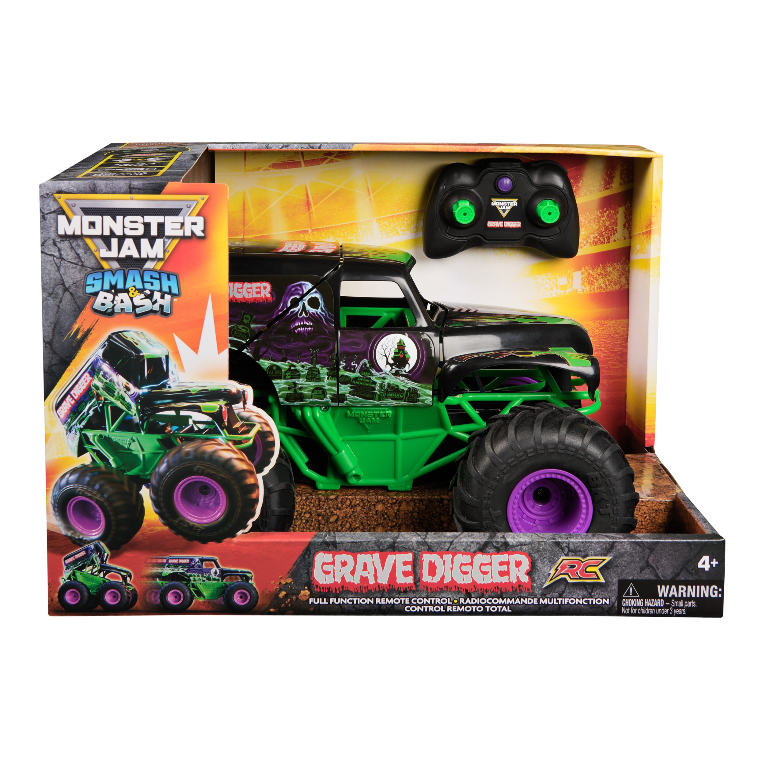Monster Jam - Monster Truck oficial Smash & Bash Grave Digger RC escala 1:15 2