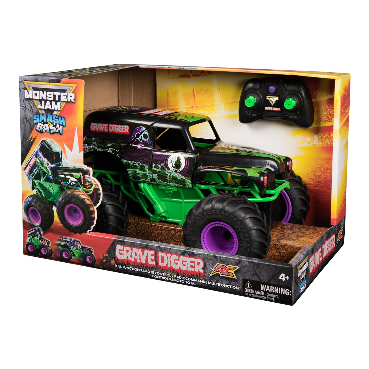 Monster Jam Radio Controlo - Monster Truck oficial Smash & Bash Grave Digger RC Escala 1:15 7