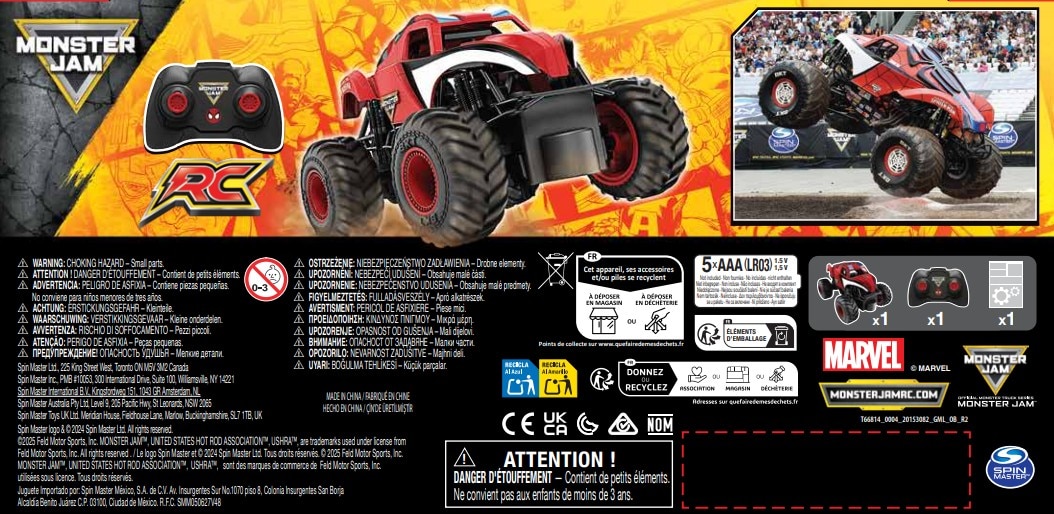 Monster Jam - Marvel The Amazing Spider-Man RC Monster Truck Escala 1:24 10