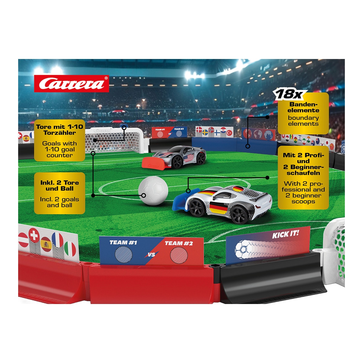 Juego de fútbol radio control 2,4GHz Carrera RC Soccer Set - World Championship Carrera RC 6