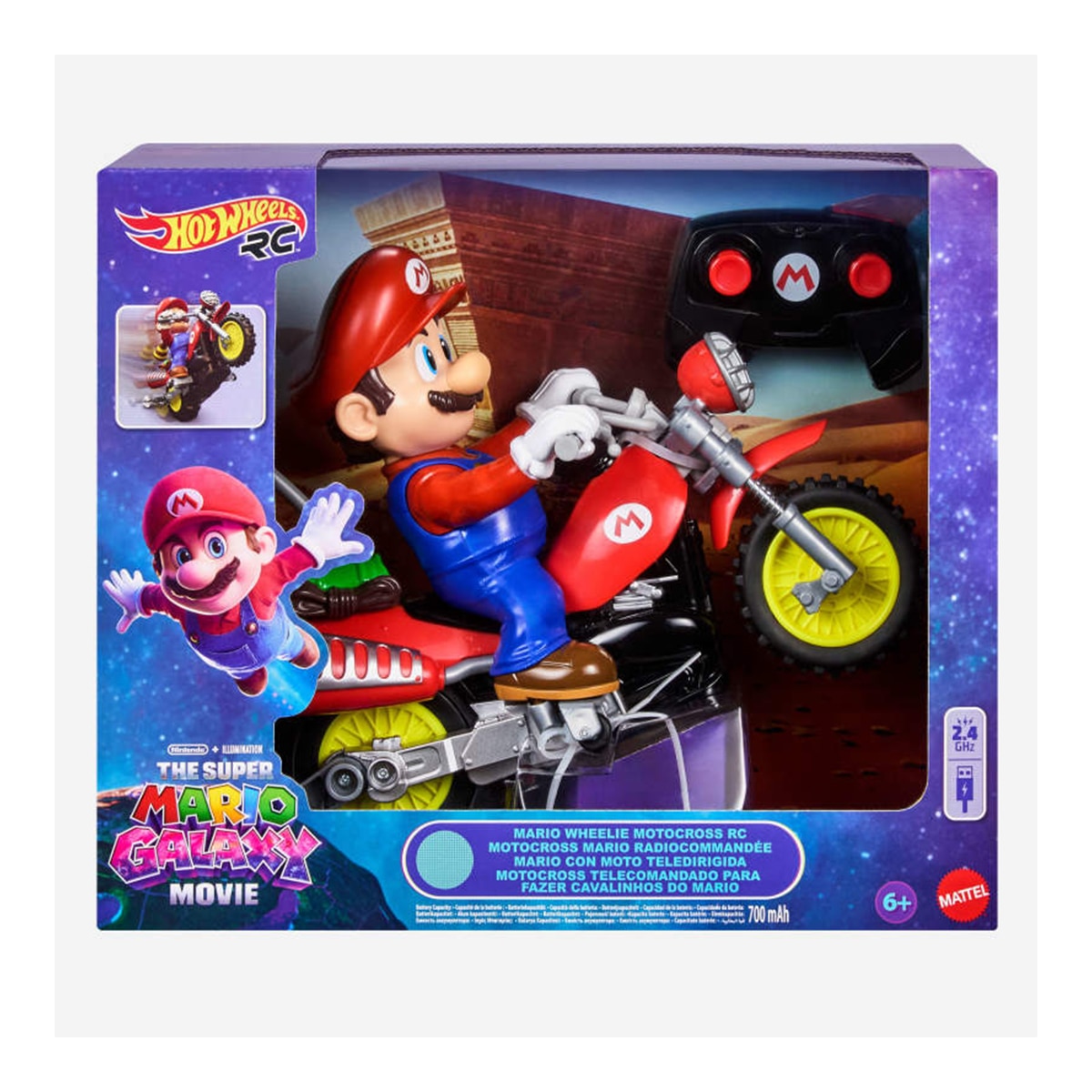 Coche Radio Control Mario Kart Moto Teledirigida Hot Wheels“Super Mario Galaxy Mattel 7