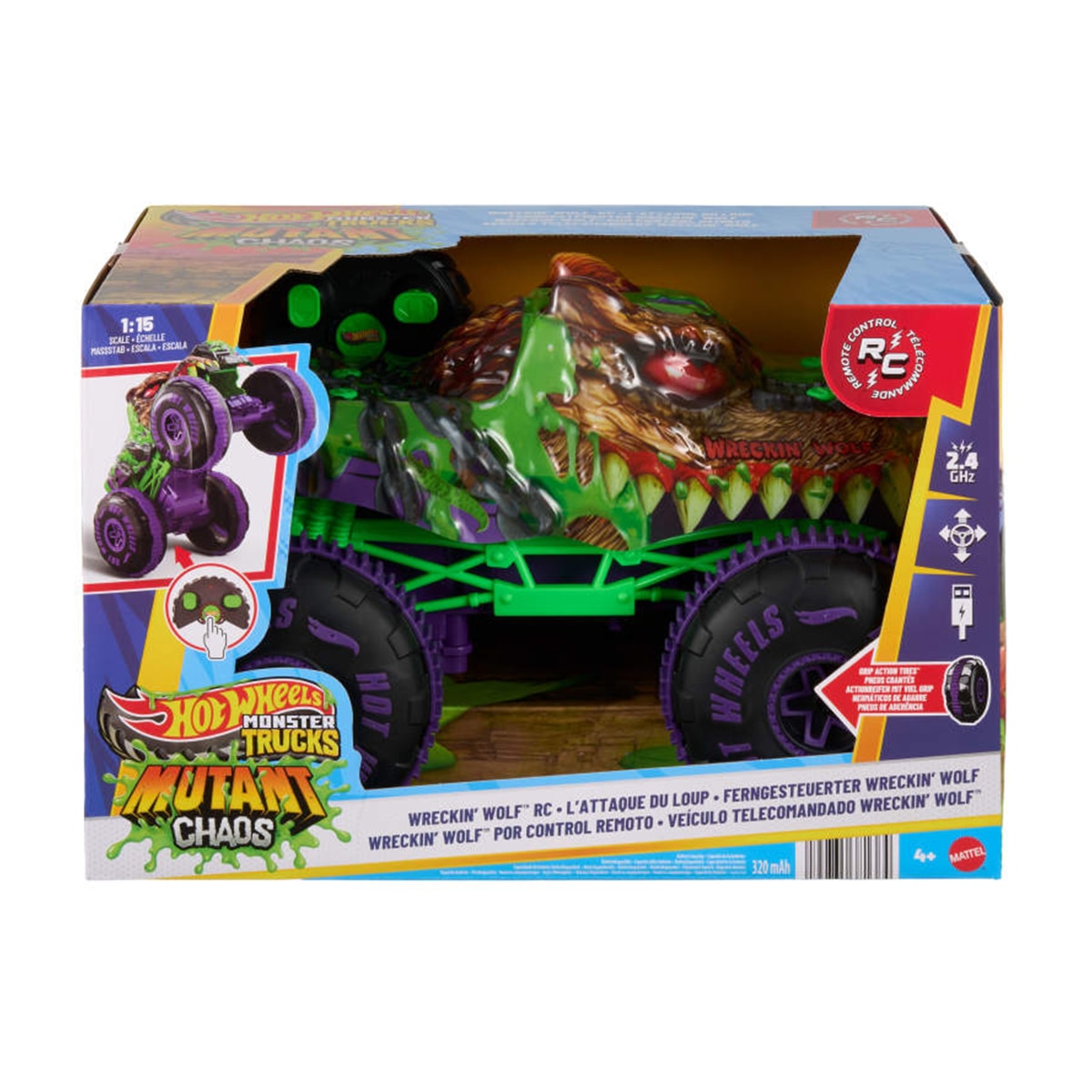 Imagen 0 de Radio Control Escala 1:15 de la Serie Mustan Caos Hot Wheel Lobo Terror Mattel