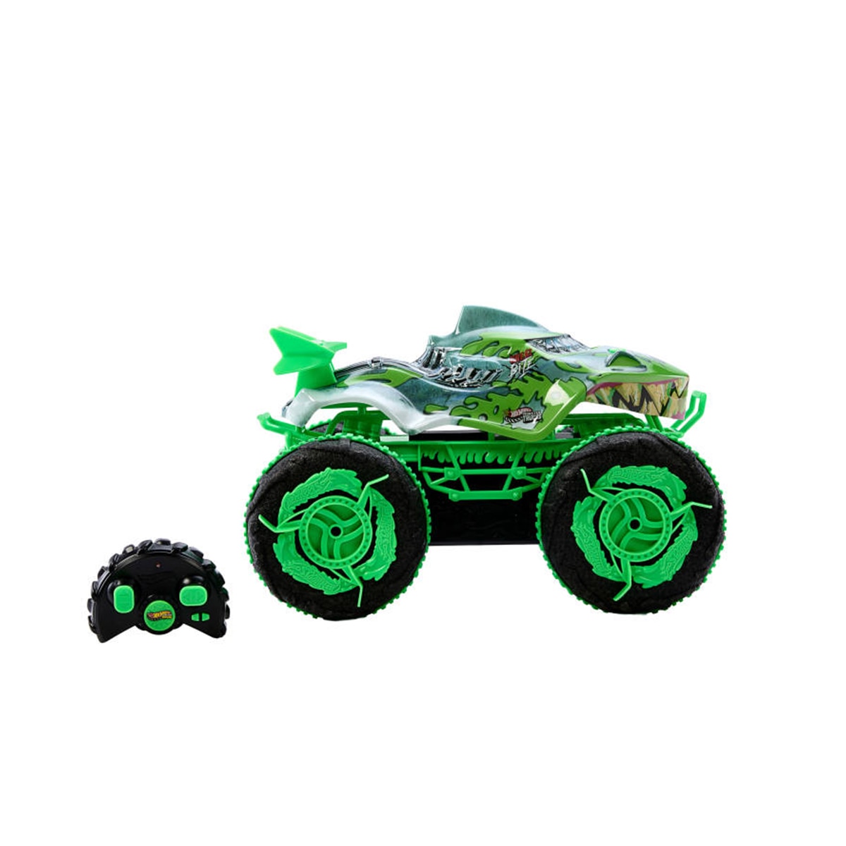 Vehículo anfibio teledirigido Monster Trucks Gator Bite RC Mutant Grip.Hot Wheels Mattel 4